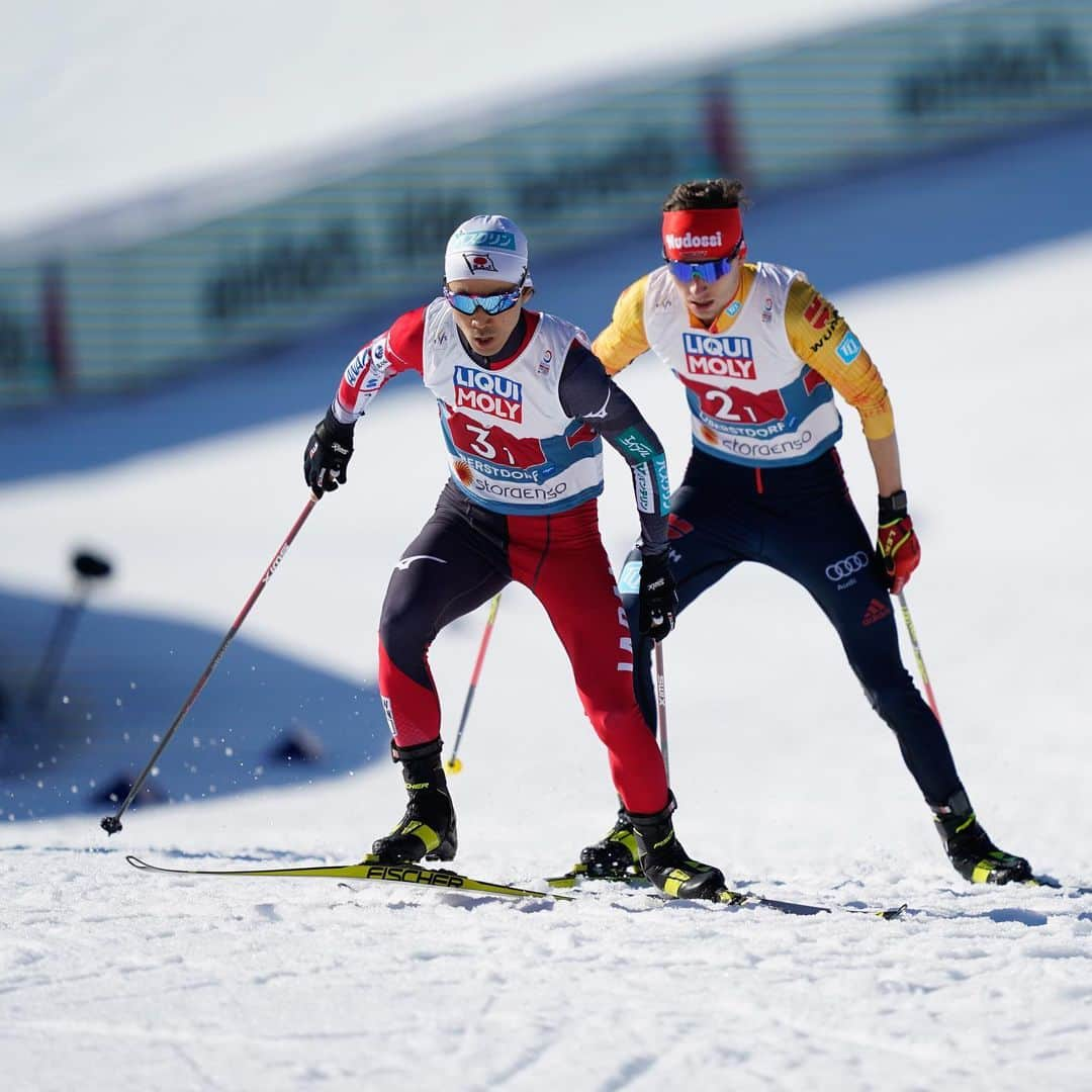 渡部暁斗のインスタグラム：「We did our best we can now. But still far far away from top 3 nations🐢🇯🇵  Congrats to @kombinertlandslaget @dsv_nordisch @nordiccombinedaustria 👏 #fisnoco #oberstdorf2021 #livetoski #swix #oakley #goldwin #poc #kinetixx #バスクリン #アミノバイタル 📸 @nordicfocus」