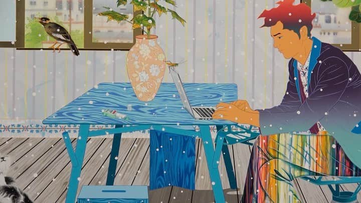 松山智一のインスタグラム：「Solo Exhibition @thelongmuseum “Accountable Nature” will travel to Long Musuem Chonqing starting from March 9th.   去年の１１月に上海　龍美術館にて開催された個展が追加作と共に重慶に巡回致します。３月９日より開催」
