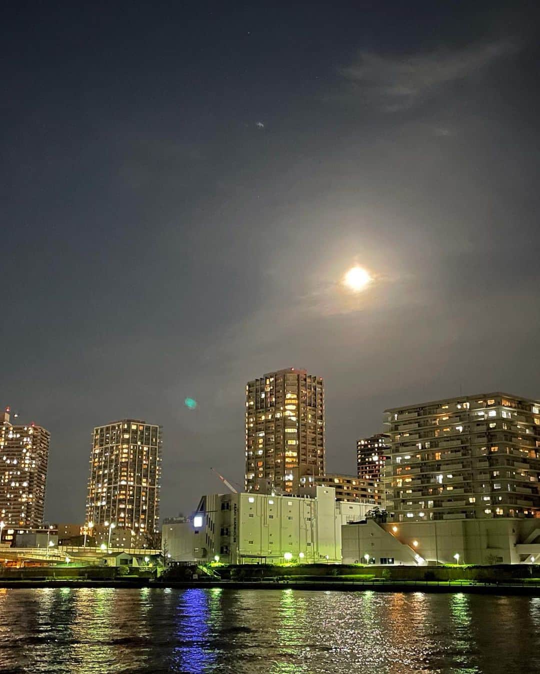 木下ココさんのインスタグラム写真 - (木下ココInstagram)「東京のこっち側 上と下から楽しんだ🌝🌃 ・ ・ ・ #犬の散歩 #川沿い散歩  #隅田川 #riverside #夜景　#tokyonightview」2月28日 22時27分 - cocot_chan