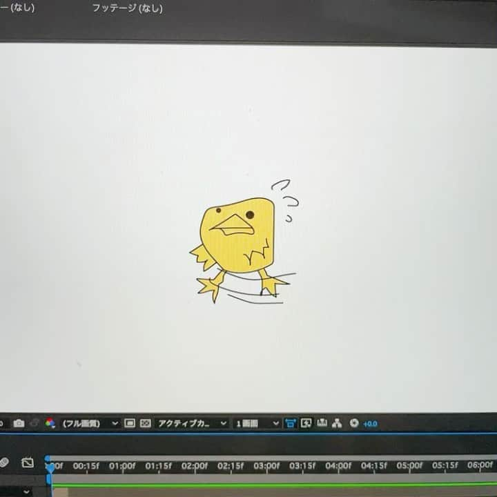 悠以のインスタグラム：「#ひよこ #可愛くないですか  #続きはyoutubeで  #Illustrator #AfterEffects #手書き #オリジナルアニメ」