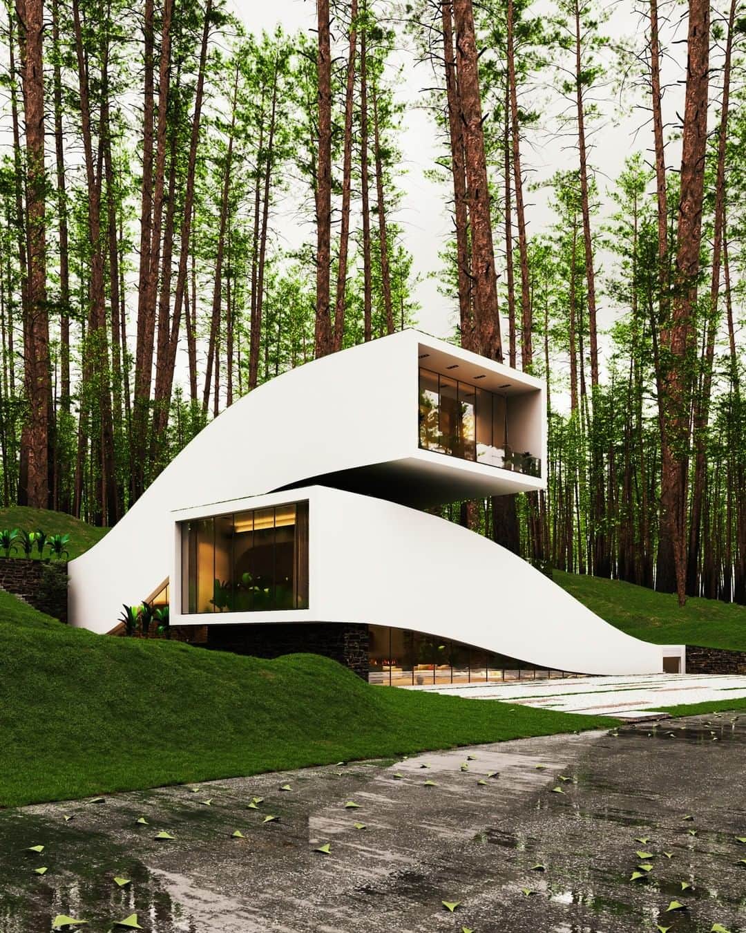 Architecture - Housesのインスタグラム：「⁣ 𝗜𝗺𝗽𝗿𝗲𝘀𝘀𝗶𝘃𝗲 𝗿𝗲𝘀𝗶𝗱𝗲𝗻𝘁𝗶𝗮𝗹 𝗽𝗿𝗼𝗽𝗲𝗿𝘁𝘆 𝗶𝗻 𝗦𝘄𝗶𝘁𝘇𝗲𝗿𝗹𝗮𝗻𝗱⁣ ⁣ One of the keys of this project is how the green earth covers the roof of the facade. The result is a more striking visual effect.⁣ ⁣ The skylights and windows inside are the most characteristic elements of this house, letting in light in and allowing fabulous views.⁣ ⁣ The unique details of this project? The swimming pool and the cinema room. Swipe left and find them. Amazing! ➡️➡️⁣ _____⁣⁣⁣⁣⁣⁣⁣⁣⁣⁣⁣ 📐@miladeshtiyaghi 📍Switzerland ⁣ #archidesignhome⁣⁣⁣⁣⁣⁣⁣ _____⁣⁣⁣⁣⁣⁣⁣⁣⁣⁣⁣ #design #architecture #architect #arquitectura #luxury #architettura #archilovers ‎#architecturephotography #amazingarchitecture⁣ #lookingup_architecture #artdepartment #architecturallighting #house #archimodel #architecture_addicted #architecturedaily #arqlovers #Switzerland」