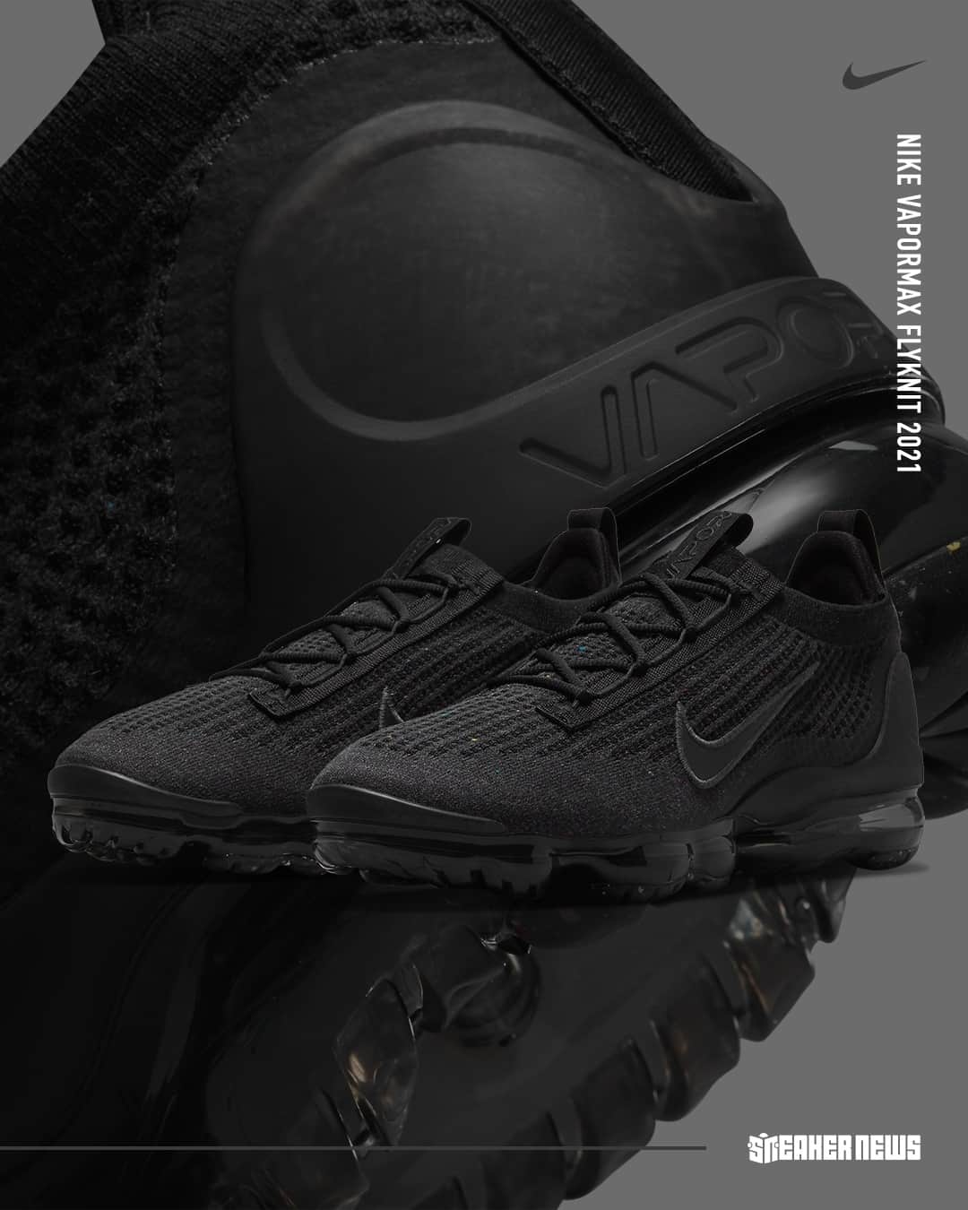 Sneaker Newsさんのインスタグラム写真 - (Sneaker NewsInstagram)「The Nike Vapormax Flyknit 2021 "Triple Black" is a must! This latest iteration of the Vapormax Flyknit is set to drop during the Spring/Summer seasons. Tap the link in our bio to get a detailed look.」3月1日 10時01分 - sneakernews
