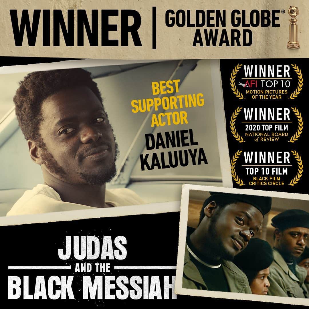 Warner Bros. Picturesさんのインスタグラム写真 - (Warner Bros. PicturesInstagram)「Congratulations to #JudasAndTheBlackMessiah’s @danielkaluuya on his #GoldenGlobes win for Best Supporting Actor – Motion Picture.   While we celebrate Daniel’s win, we also fully acknowledge the need for actionable change within the HFPA. This is the opportunity to push the Golden Globes to expand HFPA voter representation to truly represent the many communities and voices within our industry.」3月1日 10時58分 - wbpictures