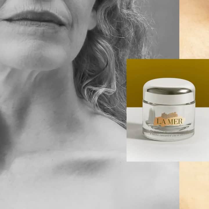 ドゥラメールのインスタグラム：「Your most alluring features deserve all the extra decadence. The Neck and Décolleté Concentrate is a sumptuous balm that sculpts the skin for a more lifted, firmer look.」