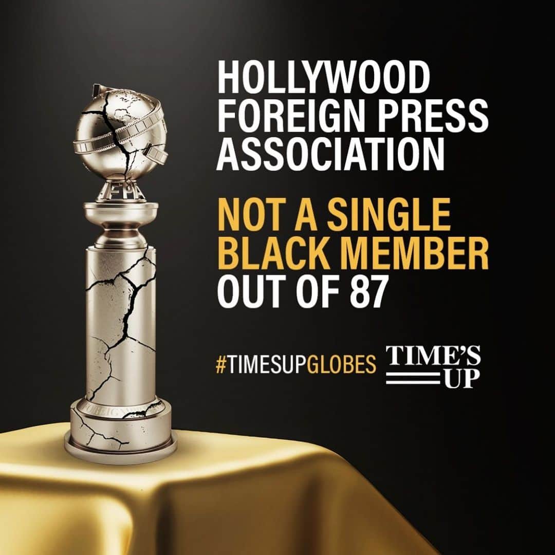 シンシア・ニクソンのインスタグラム：「It is a great honor to be nominated for a Golden Globe.  And I feel honored. But less than I would if there was real diversity among the nominators and nominees.  You 87 journalists in the #HFPA hold a lot of power. We are calling on you to do the right thing moving forward.  A cosmetic fix isn’t enough.  #TimesUpGlobes #GoldenGlobes」
