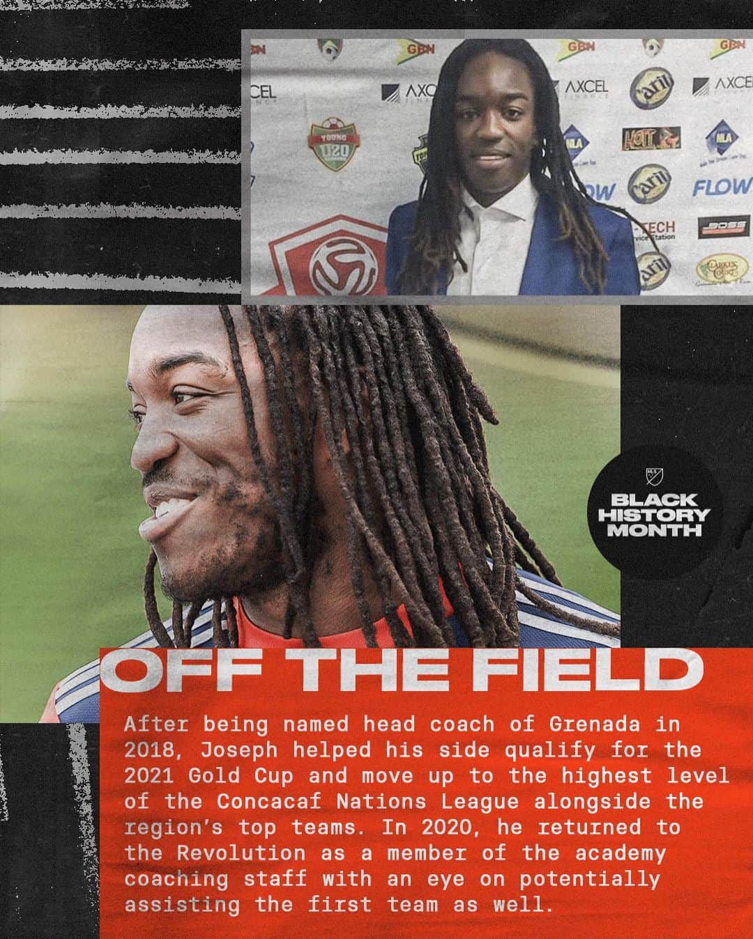 Major League Soccerさんのインスタグラム写真 - (Major League SoccerInstagram)「Shalrie Joseph: @nerevolution & MLS legend. 🌟  Throughout #BlackHistoryMonth , we’re celebrating Black players who are leaving their mark on MLS and the global game both on and off the field.」3月1日 3時53分 - mls