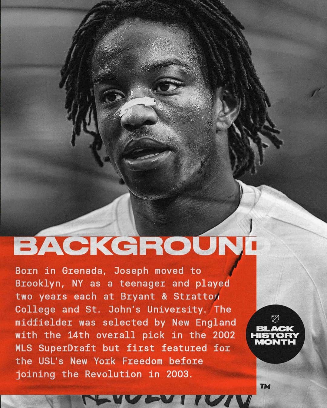 Major League Soccerさんのインスタグラム写真 - (Major League SoccerInstagram)「Shalrie Joseph: @nerevolution & MLS legend. 🌟  Throughout #BlackHistoryMonth , we’re celebrating Black players who are leaving their mark on MLS and the global game both on and off the field.」3月1日 3時53分 - mls