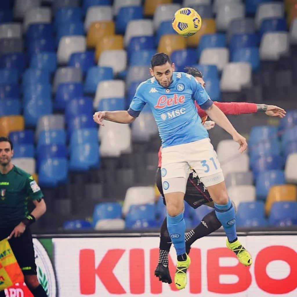 ファウジ・グラムのインスタグラム：「#NapoliBenevento 2-0 #SerieA 💚 #FG31 💙 #ForzaNapoliSempre 💪🏽」