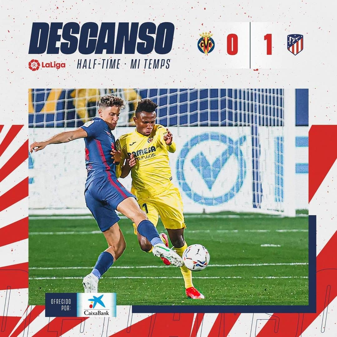 アトレティコ・マドリードさんのインスタグラム写真 - (アトレティコ・マドリードInstagram)「⏱ 45'  #VillarrealAtleti 0️⃣-1️⃣  ⏸️ ¡Tiempo de descanso en el Estadio de la Cerámica!  🔴⚪ #AúpaAtleti」3月1日 5時55分 - atleticodemadrid