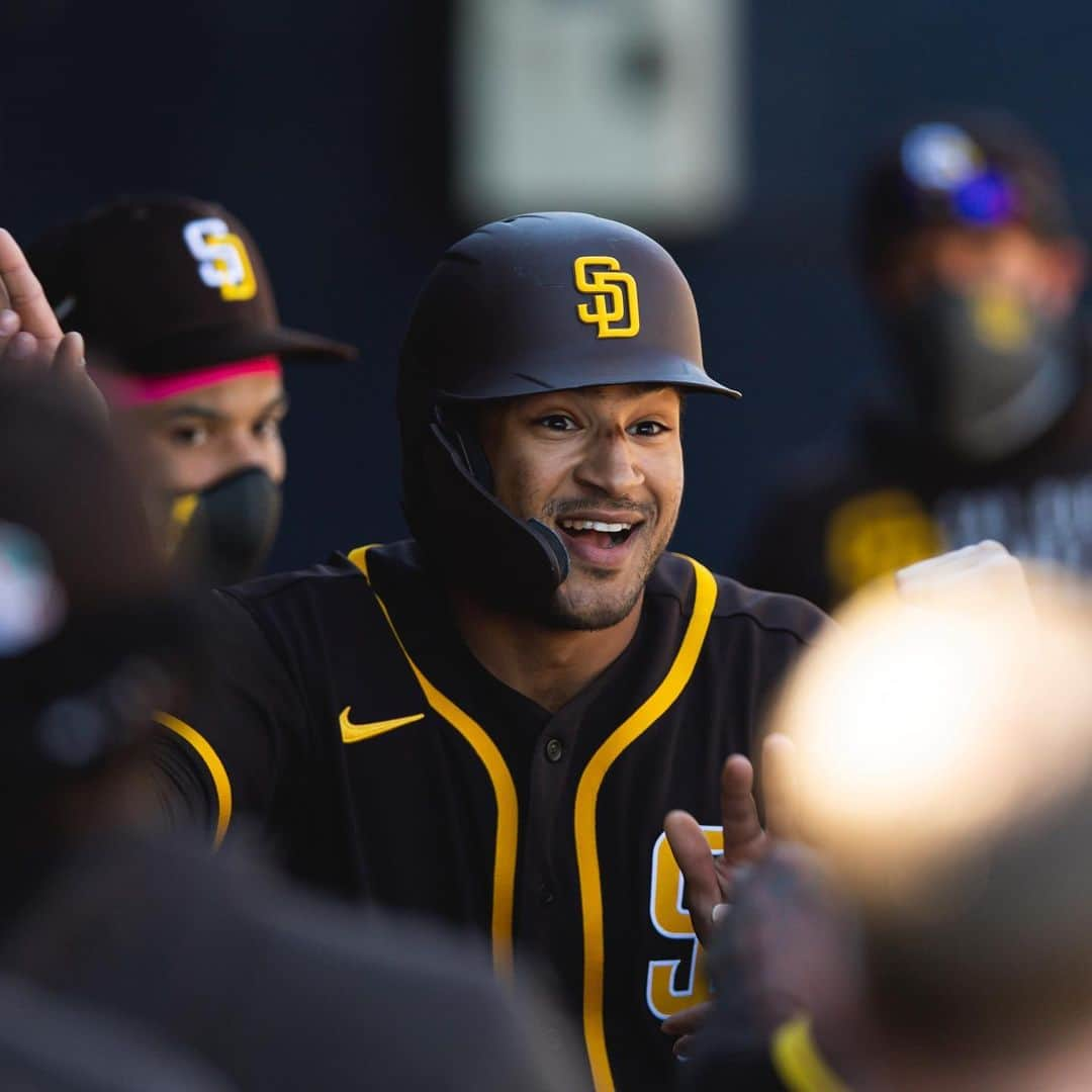 サンディエゴ・パドレスのインスタグラム：「That first game, first run feeling 😁 #PadresST」