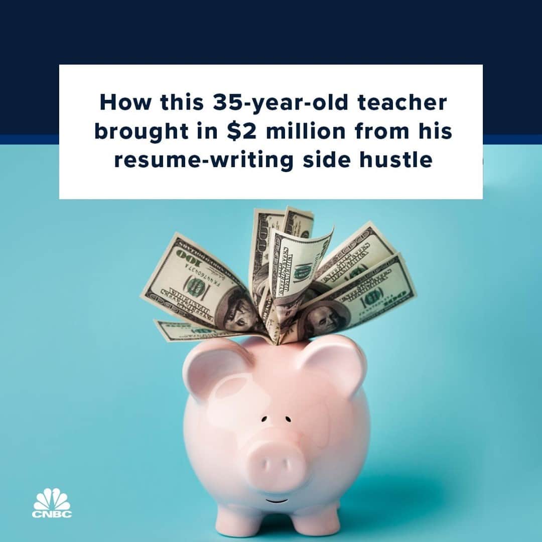 CNBCさんのインスタグラム写真 - (CNBCInstagram)「Richard Lambert had the idea to start what turned out to be a million-dollar side hustle while working as a teacher.⁠ 🍎⁠  ⁠ At the time, Lambert taught English abroad and noticed his students needed help writing their resumes and cover letters. He had some experience since he had worked at Harvard University’s Office of Career Services while going to school there. So in 2014, Lambert created an account on freelancer platform Fiverr, listing his resume and cover letter writing services at about $55, depending on the amount of work.⁠  ⁠ In 2016, Lambert decided to turn his side hustle into his full-time focus. As of January, Lambert’s business has generated $2 million in lifetime sales. ⁠ ⁠ What lessons did Lambert learn along the way? Link in bio. (With @CNBCMakeIt)」3月1日 7時30分 - cnbc