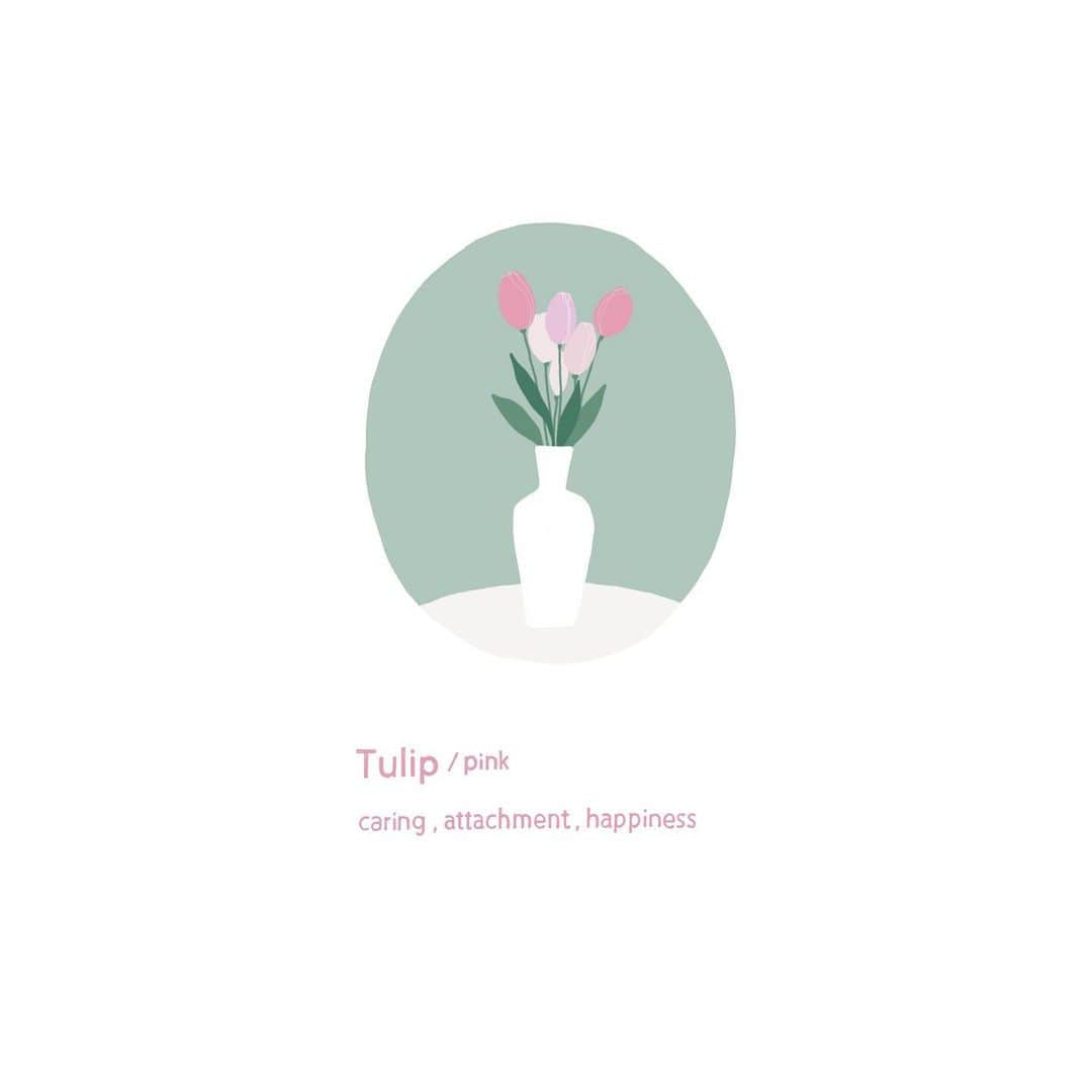 moekoのインスタグラム：「今日から3月🌷 やっとあったかくなってきた🌷 ㅤㅤㅤㅤㅤㅤㅤㅤㅤㅤㅤㅤㅤ #tulip #illustration」