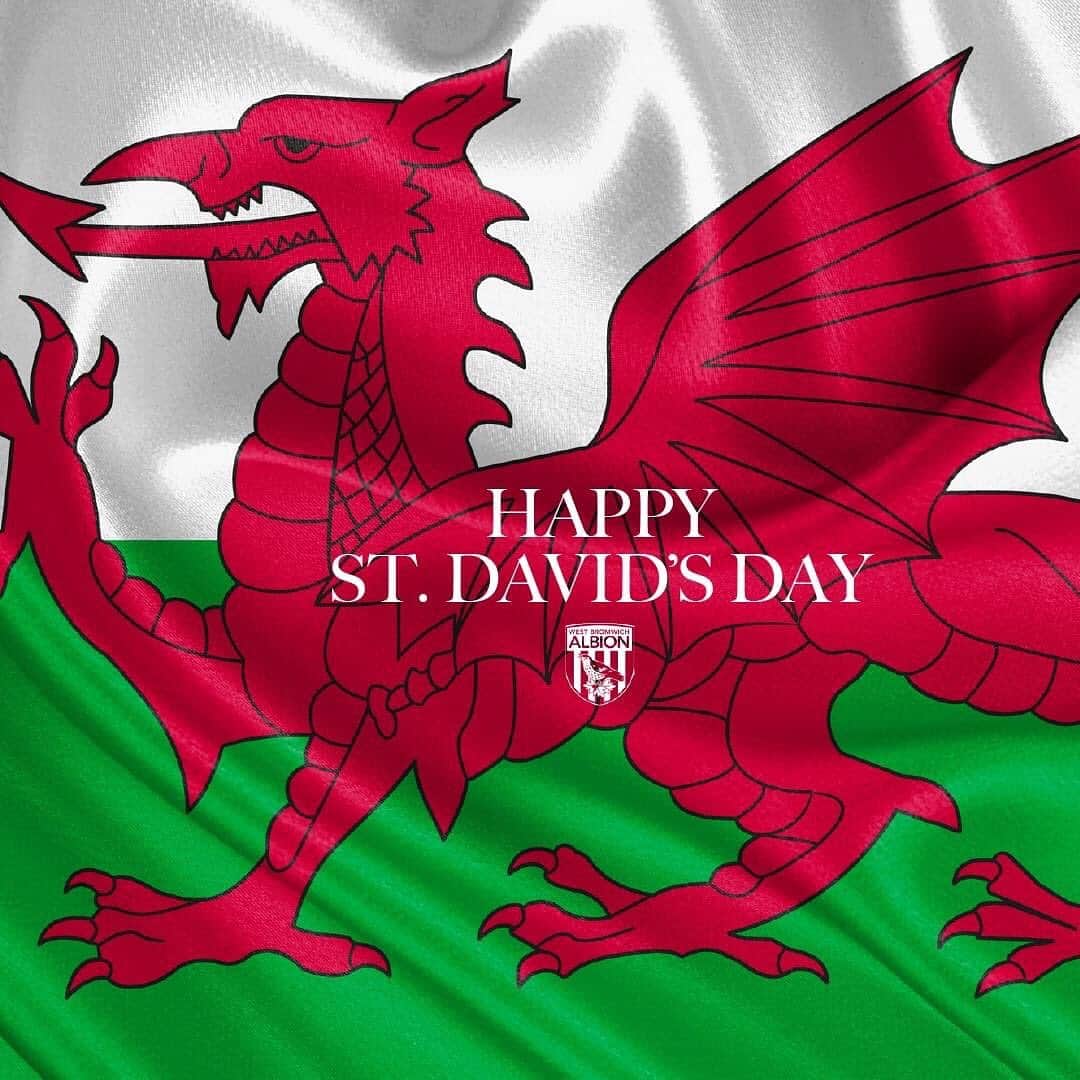 ウェスト・ブロムウィッチ・アルビオンFCさんのインスタグラム写真 - (ウェスト・ブロムウィッチ・アルビオンFCInstagram)「Happy St David’s Day! 🏴󠁧󠁢󠁷󠁬󠁳󠁿  . #StDavidsDay #Wales #WBA」3月1日 19時06分 - wba