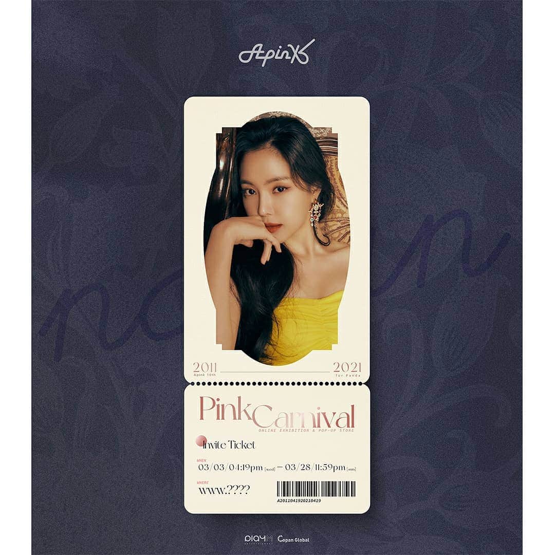 Apinkさんのインスタグラム写真 - (ApinkInstagram)「[#에이핑크] Apink 10th Anniversary project 'Pink Carnival'(Online Exhibition & Pop-up Store) Teaser  🎟Coming Soon🎡🎉 ▶ 2021.03.03 04:19PM (Wed) ~ 2021.03.28 11:59PM (Sun)  #Apink #Pink_Carnival #손나은」3月1日 12時03分 - official.apink2011