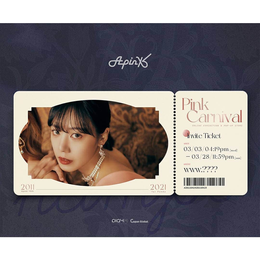 Apinkさんのインスタグラム写真 - (ApinkInstagram)「[#에이핑크] Apink 10th Anniversary project 'Pink Carnival'(Online Exhibition & Pop-up Store) Teaser  🎟Coming Soon🎡🎉 ▶ 2021.03.03 04:19PM (Wed) ~ 2021.03.28 11:59PM (Sun)  #Apink #Pink_Carnival #김남주」3月1日 12時00分 - official.apink2011