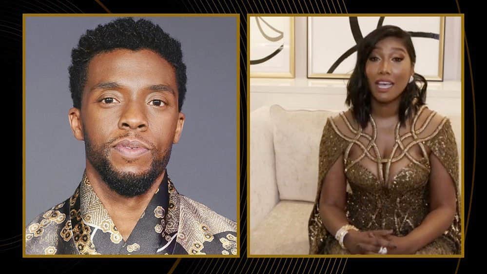 Just Jaredさんのインスタグラム写真 - (Just JaredInstagram)「@chadwickboseman wins a posthumous award for his work in @maraineyfilm - Best Actor in a Drama. His wife Simone in Atelier @versace accepted the honor on his behalf.  Watch the sweet moment on JustJared.com now!  #ChadwickBoseman #SimoneBoseman #Versace #GoldenGlobes #Globes Photos: NBC」3月1日 13時33分 - justjared
