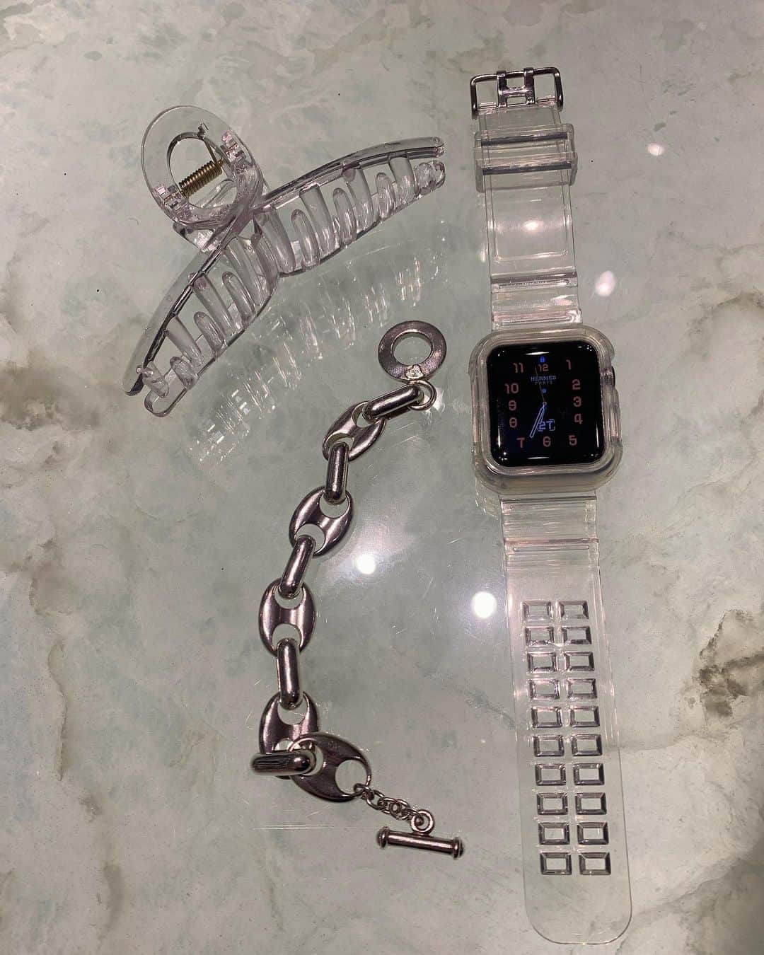 Naomiさんのインスタグラム写真 - (NaomiInstagram)「Clear🍎🐎 #applewatch#hermes#clear#belt #アップルウォッチ」3月1日 20時40分 - naomi1008