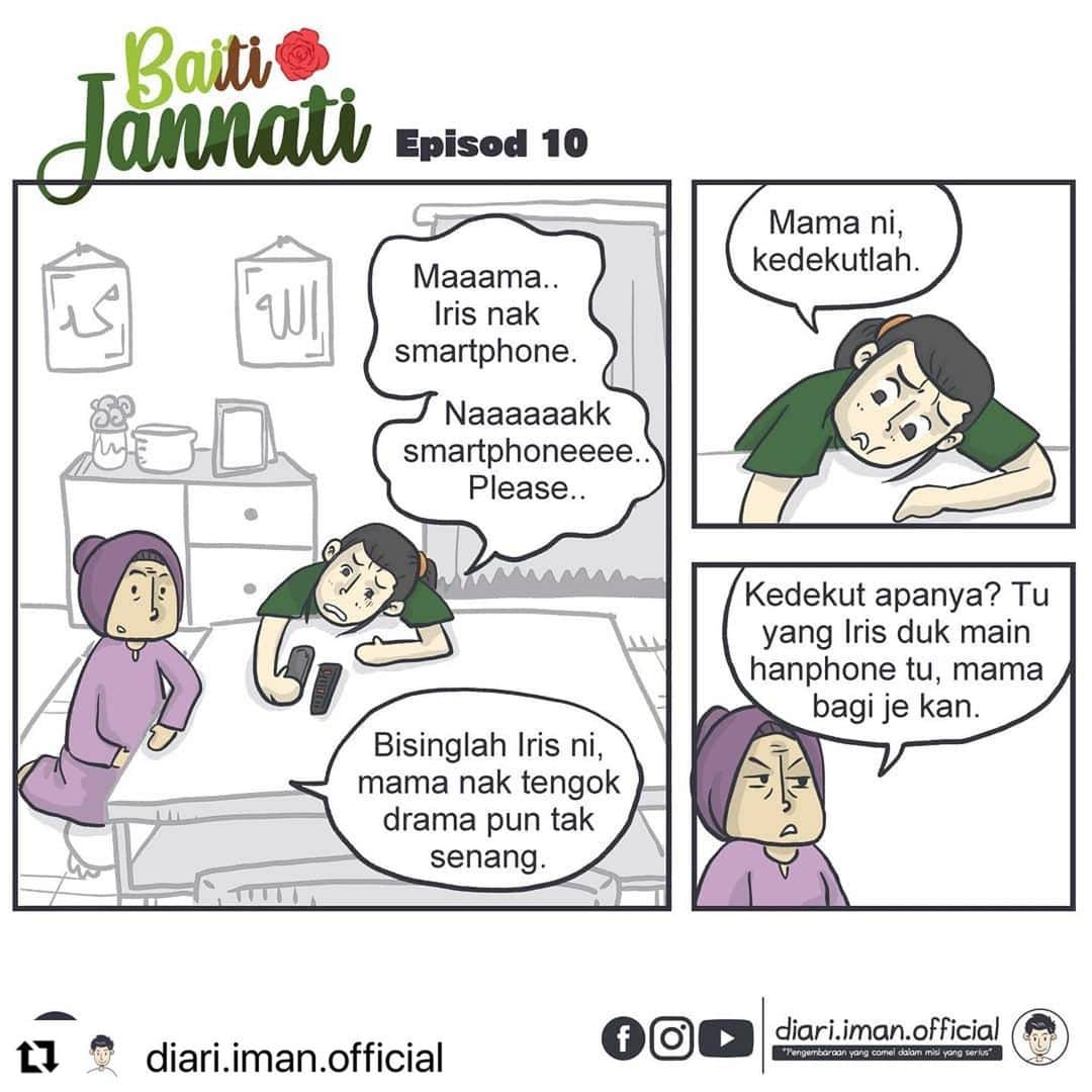 Koleksi Komik Malaysiaさんのインスタグラム写真 - (Koleksi Komik MalaysiaInstagram)「#Repost @diari.iman.official with @make_repost ・・・ Baiti Jannati - Episod 10 . Jika korang rasa komik-komik saya ni best, jom support karya-karya saya dengan membelinya di shopee Diari.Iman.Official. . #komikmalaysia #gengkomik  #komikdakwah #komikmuslim #komikcomel #komiktarbiah #cintaker #kartun #komikmalaysia #komikbersiri #komikharian #komikinstagram #koleksikomikmalaysia #gengkomik #instakomik #lukisandakwah #paidreview #muslimcomics #selfreminder #selfmotivate #positvevibes #dakwah #motivasi #quotes #manfaat #mesej #tarbiah #iman #lukisan #baitijannati #diariimanofficial」3月1日 16時17分 - tokkmungg_exclusive