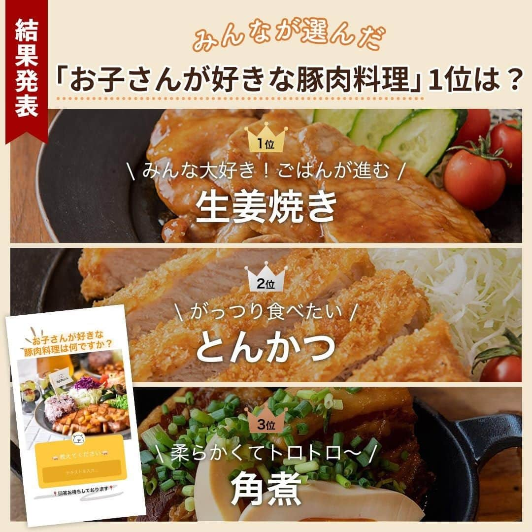 HyLifeporkTABLE代官山のインスタグラム：「保存版！子供が好きな豚肉料理ランキング🐖♡ ご飯を作るときやお弁当に迷ったらこちらを参考にしてみてください！  堂々の１位は柔らかくてジューシーな「生姜焼き」。厚みのあるお肉でも薄切りでも 作れるので、お好みで選べるのもうれしいですね！  ２位はサクサクボリューミーな「とんかつ」！僅差での２位でした！ 一品で大満足なとんかつは食べ始めたら箸が止まらない🥢  ３位はとろとろ柔らか「豚の角煮」。ほろりと口の中でとろける角煮はご飯との相性抜群◎ 甘い味付けがお子さんでも楽しめますね♩  これからも様々な豚肉料理をご紹介させていただきますので ぜひこれからも楽しみにしていてください✨ -----------------------------------------  日本の皆さま向けに、安心安全でおいしい豚肉をお届けしている、 ハイライフポーク公式アカウントです。ハイライフポークを使ったさまざまなレシピや皆さまの豚肉料理を紹介しております。 ぜひ皆様も #ぶたごはん を付けて投稿してくださいね♪ -----------------------------------------  #hylifepork #hylifeporktable #ハイライフポーク #ハイライフポークテーブル #豚肉料理 #豚肉レシピ #豚肉 #ポーク #レシピ #お肉料理 #家庭料理 #おうちごはん #豊かな食卓 #今日のおいしい食卓 #料理好きな人と繋がりたい #フーディーテーブル #ごはん日記 #手作りごはん #クッキングラム #飯スタグラム #私のおいしい写真 #おいしい時間 #美味しいご飯 #美味しいもの大好き #カナダ #カナダ旅行 #カナダ産 #生姜焼き #とんかつ」