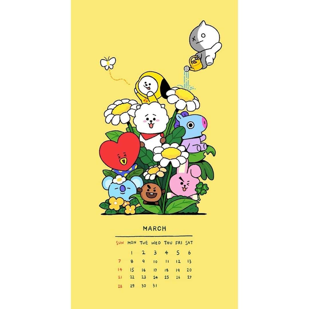 BT21 Stars of tomorrow, UNIVERSTAR!さんのインスタグラム写真 - (BT21 Stars of tomorrow, UNIVERSTAR!Instagram)「With BT21, March will bloom in joy🌼  Check out our Instagram Story to download!  #Blessed #with #Happiness #March #Calendar #Wallpaper #Illustration #BT21」3月1日 18時00分 - bt21_official