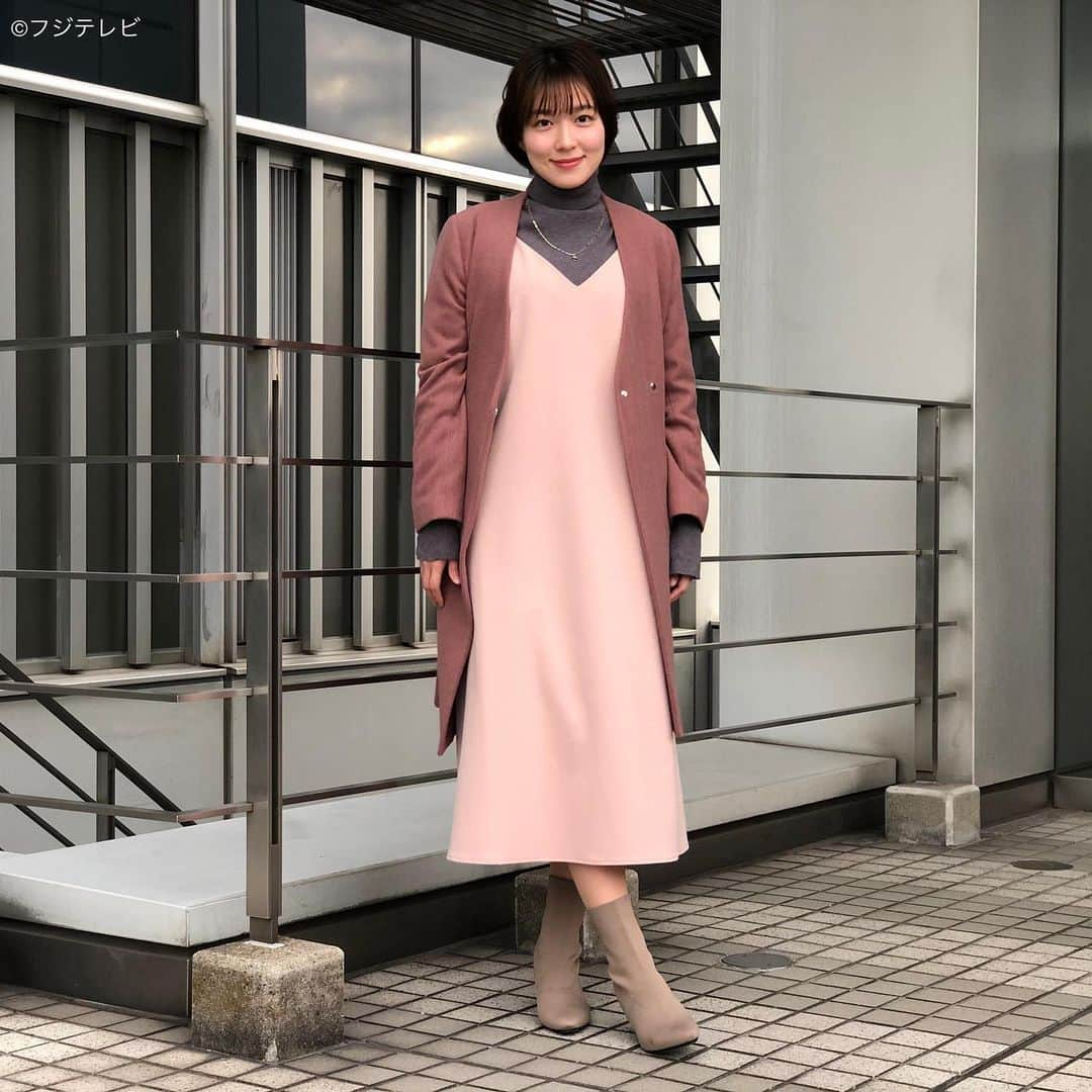 フジテレビ「めざましテレビ」さんのインスタグラム写真 - (フジテレビ「めざましテレビ」Instagram)「3月1日（月）  ファッション雑誌CanCamとコラボした お天気コーナー「きょう何着て行く？」 阿部華也子の毎日のコーデを紹介♪  【きょうのコーデ】 コート→#MEW’ S REFINED CLOTHES 1万5000円  ニット→#UNRELISH 3900円  ワンピース→#ROPE PICNIC 4500円  靴→#神戸レタス 3046円  ネックレス→#Grandedge  1600円  【コーデのポイント】 濃淡の異なるピンクを重ねたフェミニンスタイル💄🎀 ライトグレーニットをつなぎ役にすると 全体が優しく引き締まり大人のかわいさが手に入ります👩🏻✨ 仕上げにロングネックレスでトレンド感と華やかさをひと盛り💃  #めざましテレビ #きょう何着て行く？ #阿部華也子 #今日のコーデ#コーデ#CanCam #今日のファッション#ootd #きょう何着て行く？は月〜金朝6時22分ごろ放送📺 #スタイリストたなべさおり」3月1日 18時08分 - mezamashi.tv