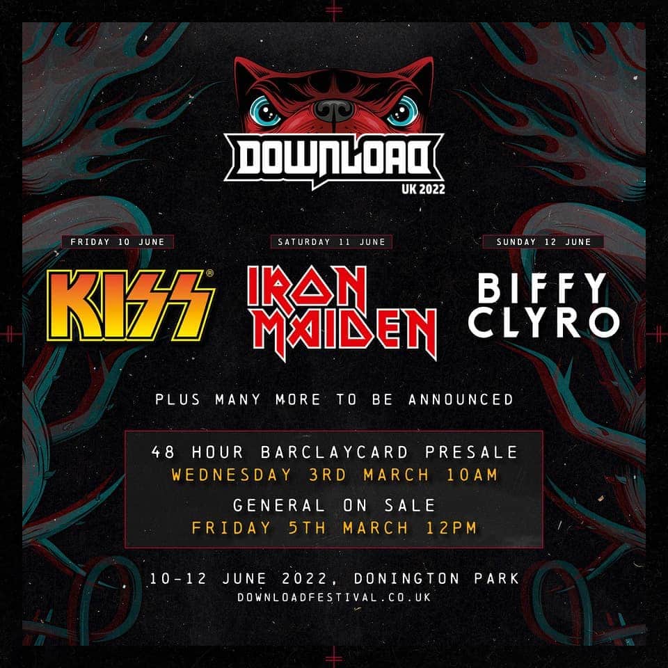 KISSさんのインスタグラム写真 - (KISSInstagram)「The @downloadfest has been officially rescheduled to June 2022.  We will headline the opening night of next year's festival!  Friday, June 10th  - Donington Park - Derby, England  Visit http://downloadfestival.co.uk for tickets and more information.」3月1日 21時20分 - kissonline