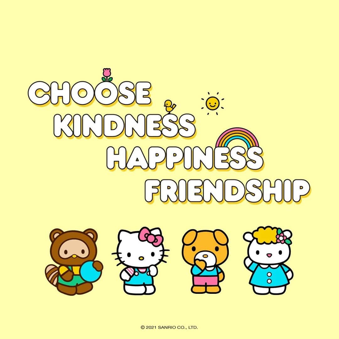 Hello Kittyのインスタグラム：「Always choose kindness, happiness, and friendship 🌈✨ Tag a friend! #mondaymotivation」