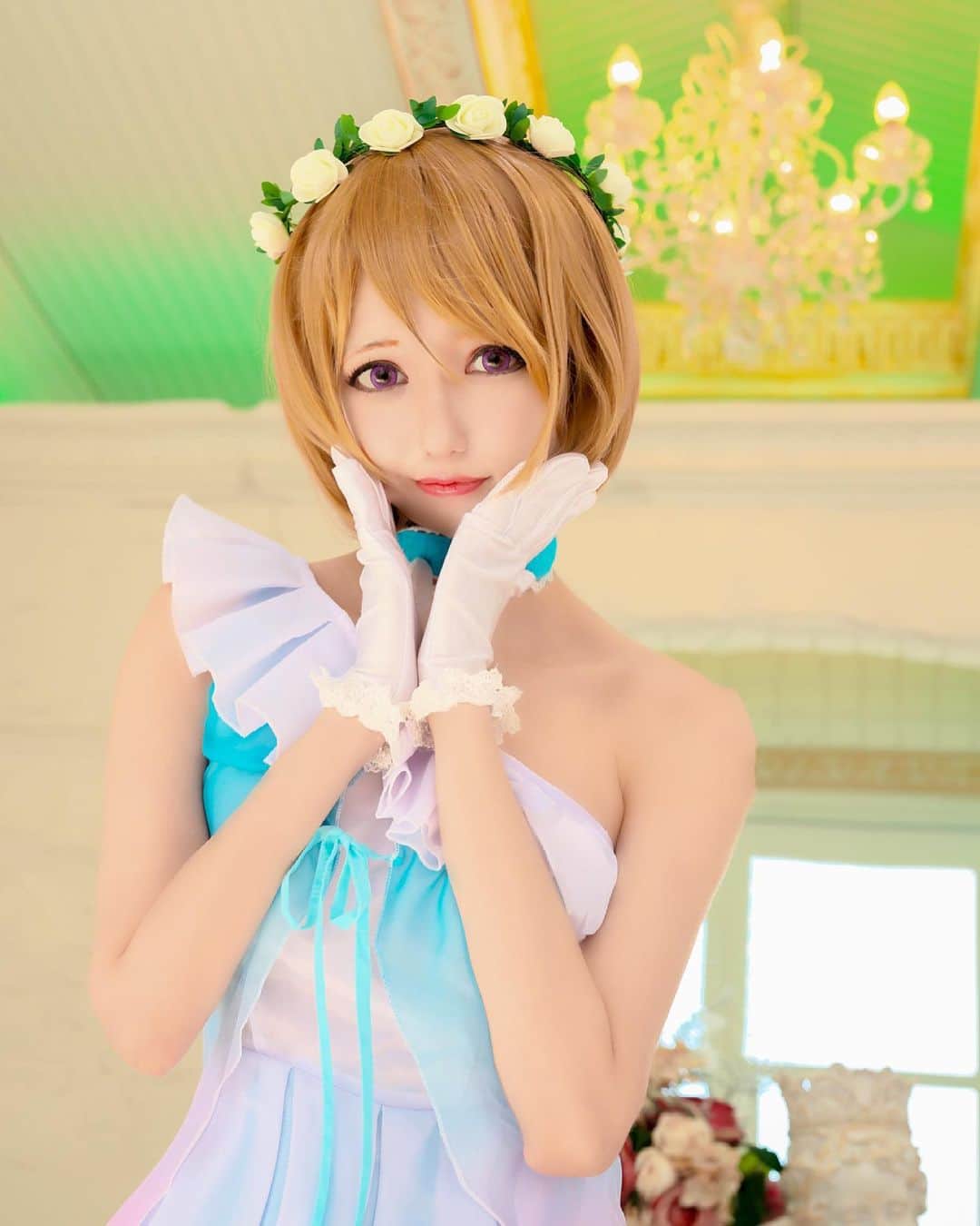 優月心菜のインスタグラム：「ラブライブ！　ユメノトビラ　小泉花陽  photo by結城雅弘さん スタジオプロージット  #ラブライブ #ラブライブコスプレ #ミューズ #小泉花陽  #小泉花陽コスプレ #ユメノトビラ #ユメノトビラコスプレ #コスプレ #cosplay  #cosplayer #かよちん #スタジオプロージット」