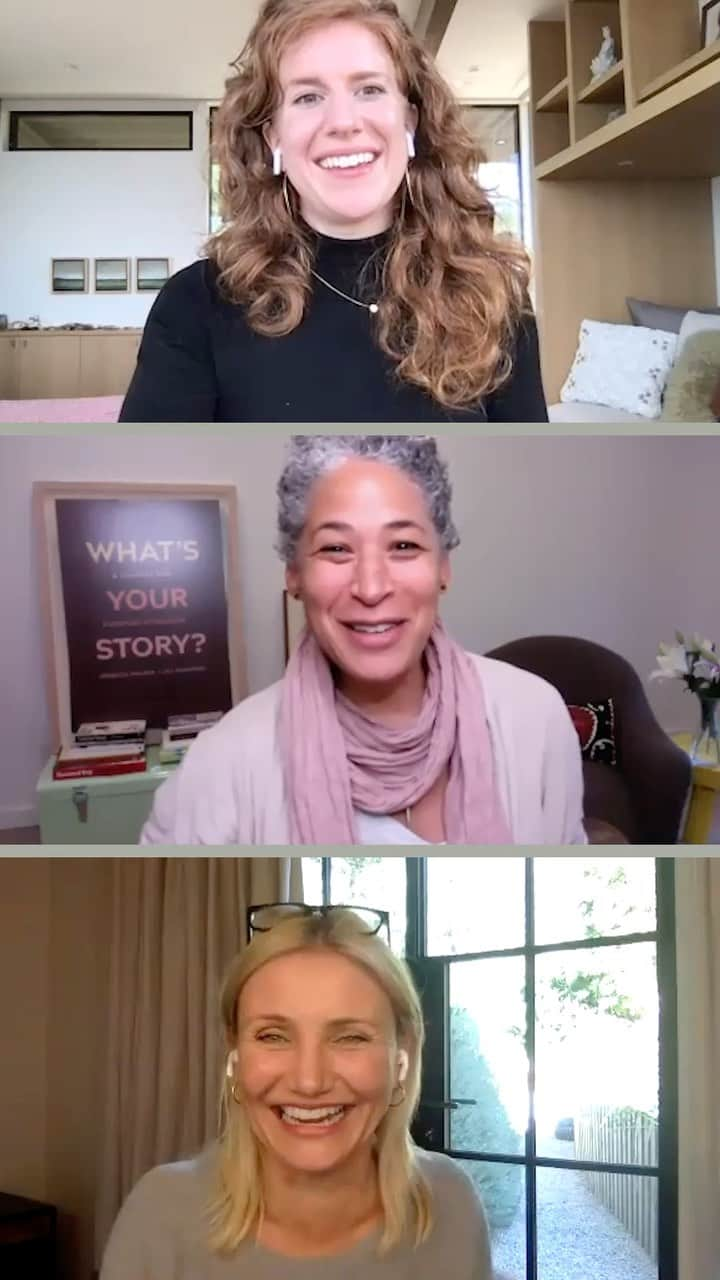 キャメロン・ディアスのインスタグラム：「On this episode of Tuning In:  We have the 3rd and final video of a 3 part series I did with @iamrebeccawalker and @lilydiamond discussing their book @whatsyourstorynow.  In this episode we discuss community... how the stories that the people around us and society at large tell us about how they perceive us, and how those stories help to shape our own beliefs about who we are. I like to call it... your first identity.  I hope that the work I did in this video exploring my own first identity helps to serve as an example of how you can use this journal to help you to write your own identity for the first time ✨📝📚✨」