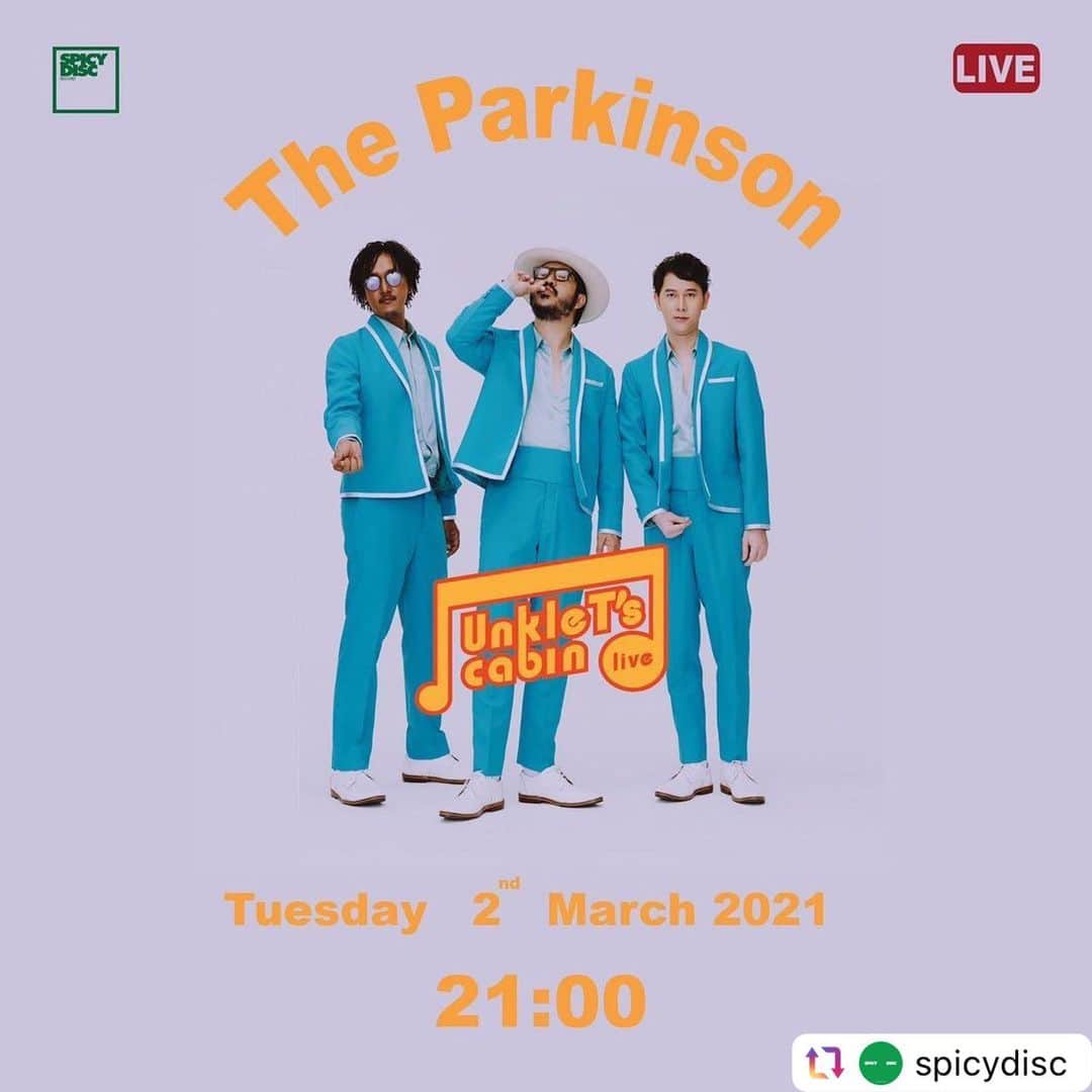 グレース＝カンクラオのインスタグラム：「#Repost @spicydisc Unkle T’s Cabin วีคนี้เปิดบ้านต้อนรับวงดนตรีขวัญใจชาว soul อย่าง The Parkinson! แอบกระซิบว่าห้ามพลาดเป็นอันขาด เพราะมีแขกรับเชิญสุดเซอร์ไพรส์อย่าง เกรซ กาญจน์เกล้า เตรียมตัวเจอกันได้เลยวันนี้ 3 ทุ่มตรง เพจ SPICYDISC ❤️    #UnkleTcabin  #Spicydisc #TheParkinson」