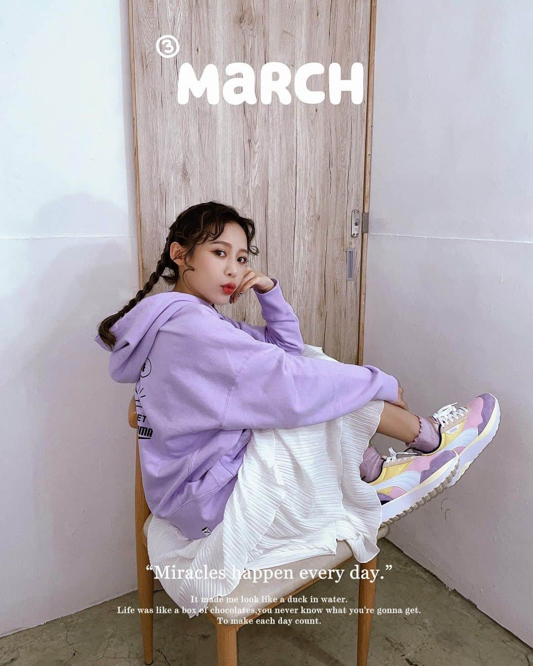 紀卜心さんのインスタグラム写真 - (紀卜心Instagram)「💜☪️💘🔮收工拍一張 這個紫色真是太可愛啦 @puma」3月3日 20時07分 - eatzzz7