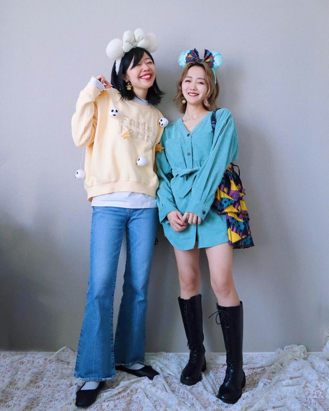 中島奈津希のインスタグラム：「👭🏻💭💚﻿ ﻿ ﻿ ﻿ ﻿ おはようございます😪😪﻿ ﻿ ﻿ 暖かくなってきたなぁと思ったら﻿ また寒い🥶🥶🥶笑﻿ でも、気分はもる春だから春服ばかり目に入ってしまうよね🙄💞笑﻿ ﻿ ﻿ ﻿ ﻿ ﻿ ﻿ ﻿ という事で！！！﻿ お姉(@nakajima_ayano )の動画みんな見た？！？！😆💚💚💚﻿ ﻿ ﻿ 今回は#gu (@gu_global )の﻿ #コーデュロイオーバーシャツ を使って﻿ #ディズニーバウンド を着回してみたよ👭🏻✨💚﻿ ﻿ ﻿ ﻿ ﻿ ﻿ オーバーシャツだから﻿ アウターやワンピとしても着られるし、﻿ 着回ししやすいアイテムだよね😆💚💚💚﻿ ﻿ 私は﻿ #ナイトメアビフォアクリスマス の#サリーバウンド が好き😍😍﻿ みんなは何バウンドがお気に入り🤭💭💞💞？？﻿ ﻿ ☁️☁️☁️☁️☁️☁️☁️☁️☁️☁️☁️☁️☁️☁️☁️☁️﻿ #disneysisters_jp ←#中島姉妹 ディズニーまとめ👭🏻﻿ #ディズニーコーデ#おうちディズニー　﻿ #おうちディズニーバウンド　 #ジーユー#ジーユーコーデ」
