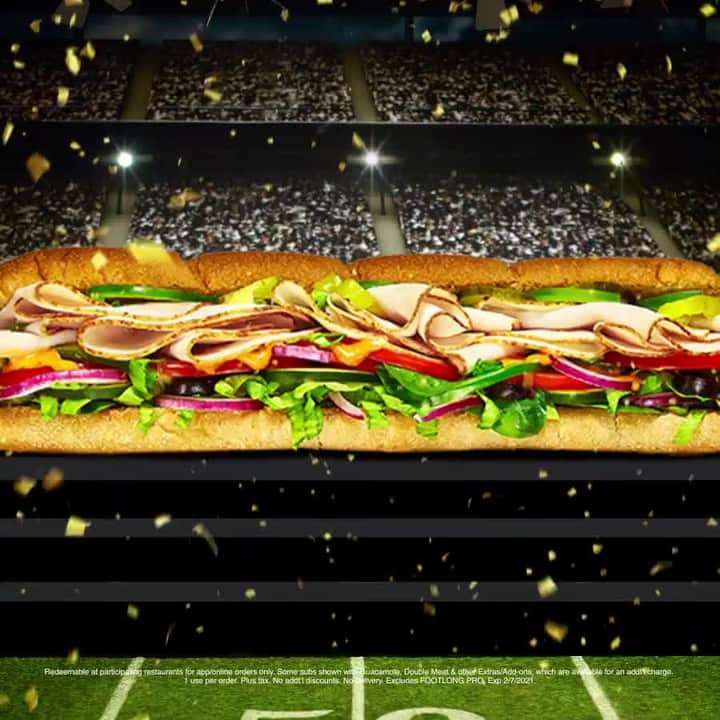 Official Subwayのインスタグラム：「Watch the Super Bowl with the official sandwich sponsor of the NFL (that's us, we're the sponsor).」