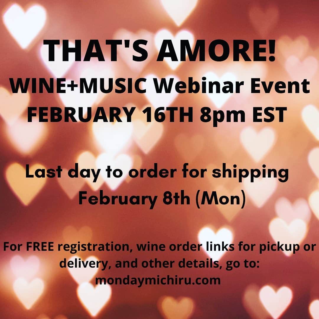 Monday満ちるさんのインスタグラム写真 - (Monday満ちるInstagram)「Last day to order your wines for delivery is tomorrow — February 8th (Monday)! It’s going to be so much fun and informative, just what you need to fade the winter blues! Event is on February 16th — go to my website for order links for either pick up or delivery, FREE registration, and other details: www.mondaymichiru.com」2月8日 5時10分 - mondaymichiru