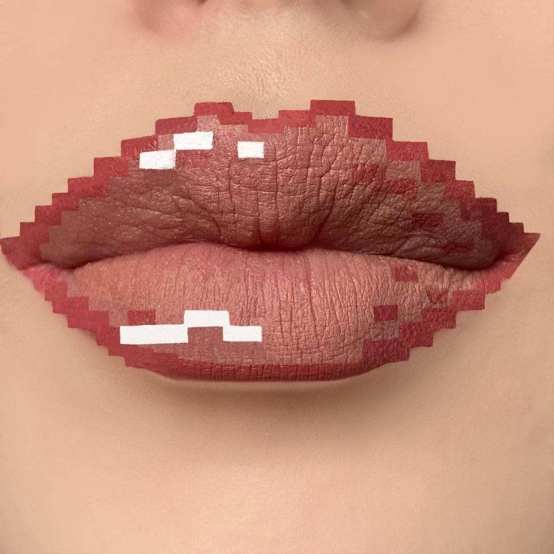 NYX Cosmeticsさんのインスタグラム写真 - (NYX CosmeticsInstagram)「A glitch in the system ✨ @chloeybeauty completes this pixilated #lipart using our Epic Wear Liquid Liner in 'White' 💋 #inspo @katieelizabethbutt • #nyxcosmetics #nyxprofessionalmakeup #crueltyfreebeauty #veganformula⠀」2月8日 5時28分 - nyxcosmetics