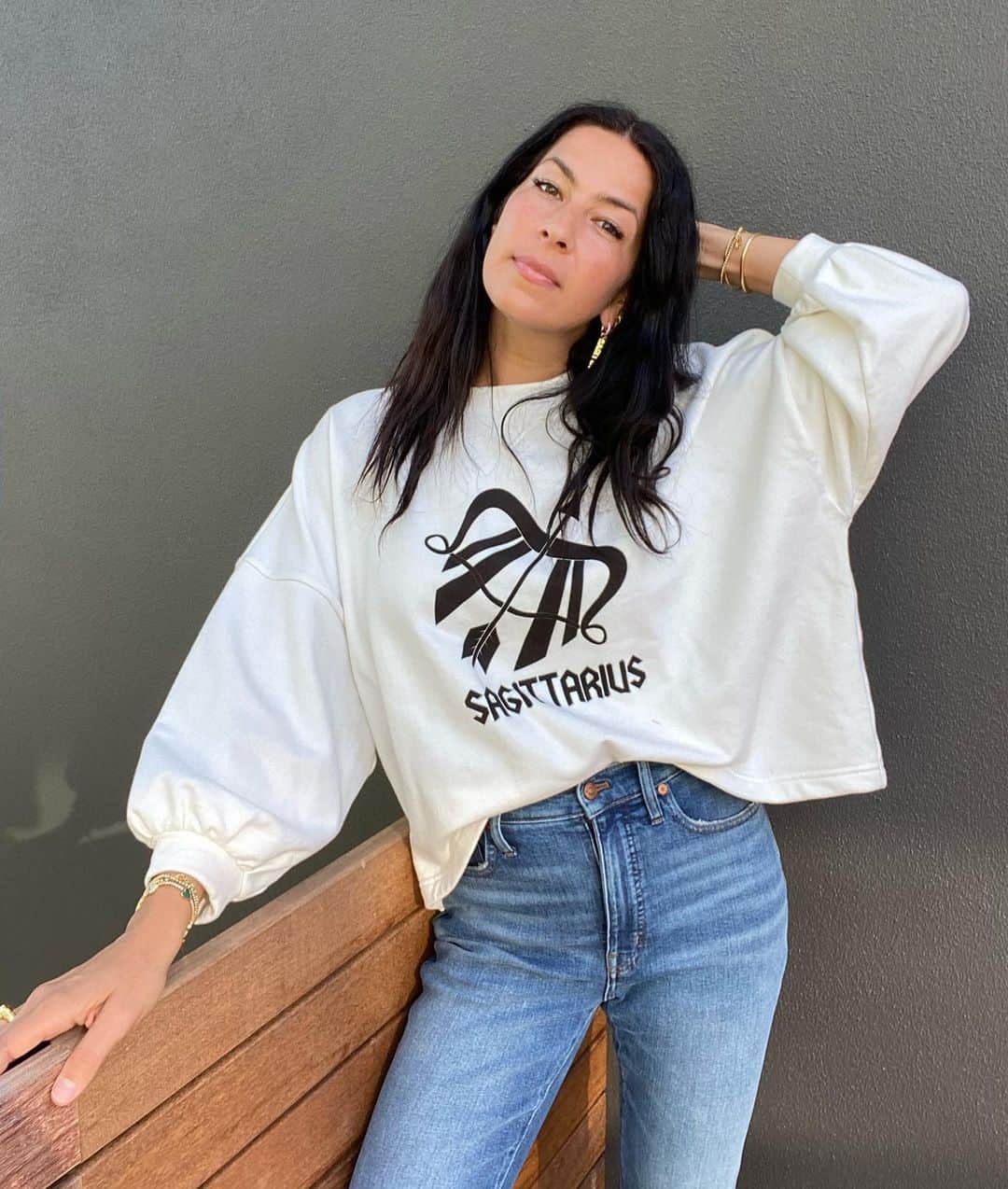 レベッカミンコフのインスタグラム：「Can’t get enough of this Zodiac sweatshirt, have you seen it in your sign yet?」
