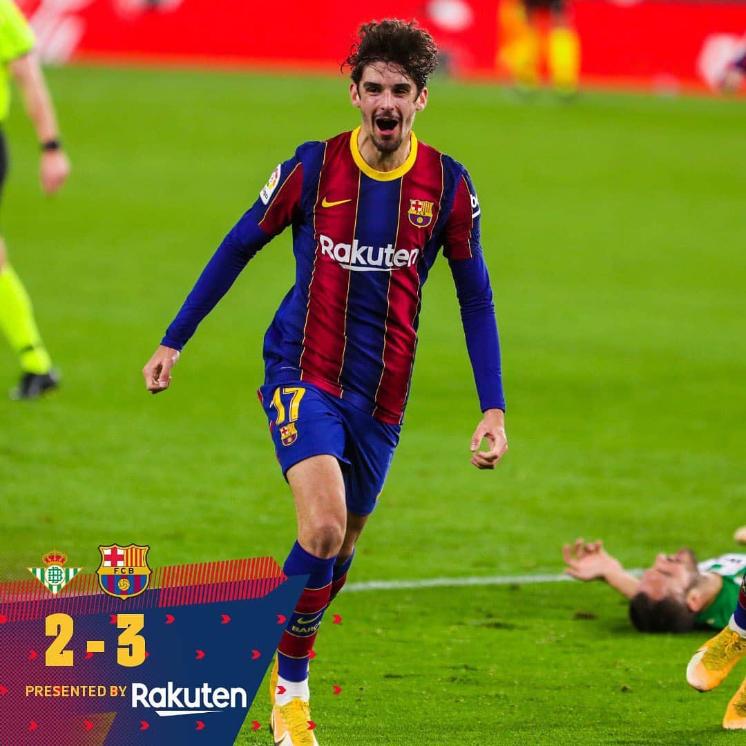 FCバルセロナさんのインスタグラム写真 - (FCバルセロナInstagram)「VICTORY! 🏁 Betis 2-3 Barça  ⚽️ Messi, Trincão, O.G. 💙❤️ #ForçaBarça」2月8日 6時54分 - fcbarcelona