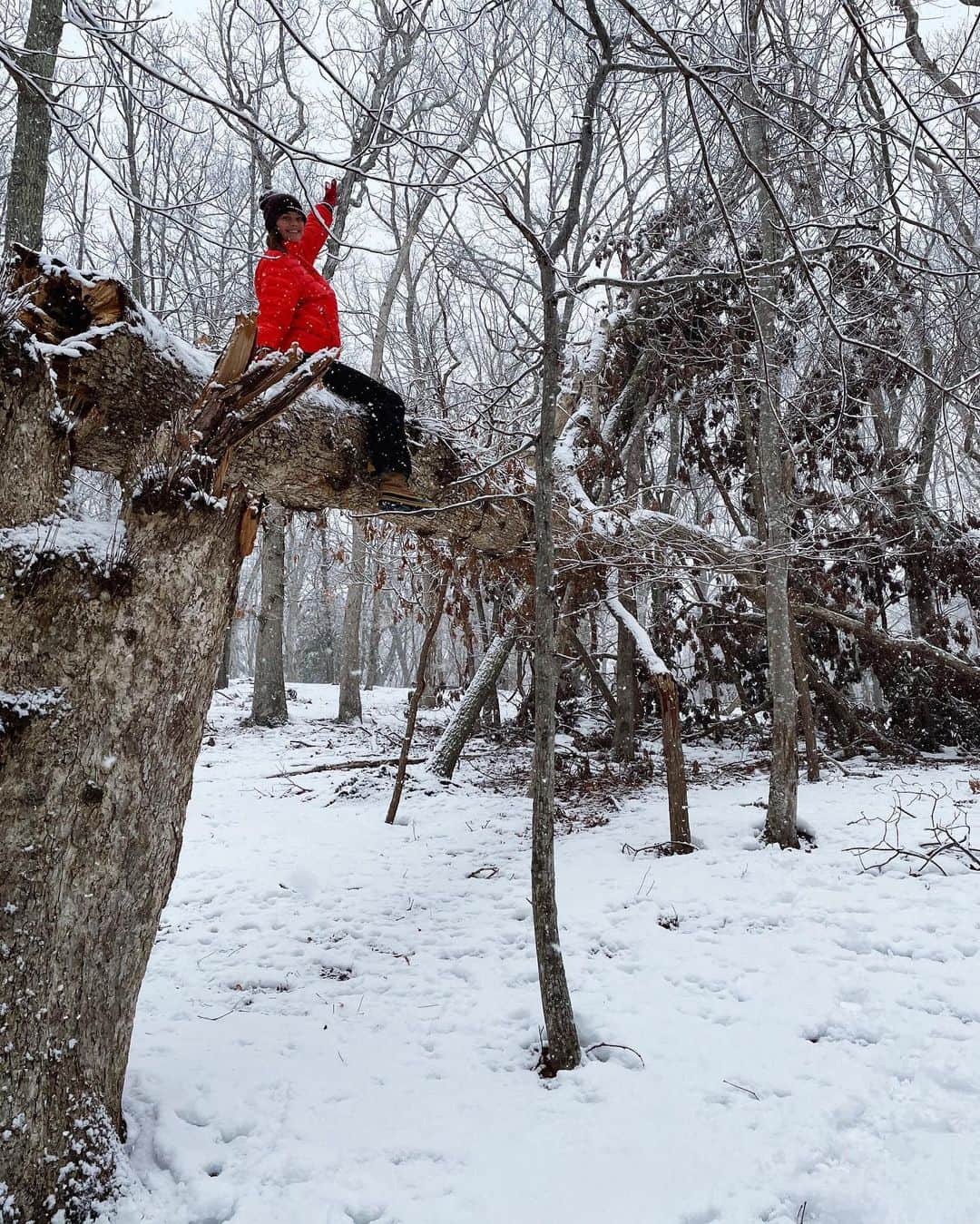 ニーナ・アグダルさんのインスタグラム写真 - (ニーナ・アグダルInstagram)「Pregame hike to work up an appetite 🏈🌭🍺 also just in case you’re wondering why im wearing two different jackets its bc i was taught to dress warm but i overdid it and couldnt breathe after 5 minutes so had to swap with Jack. Cool story. Enjoy the game and be safe everyone ❤️」2月8日 6時51分 - ninaagdal