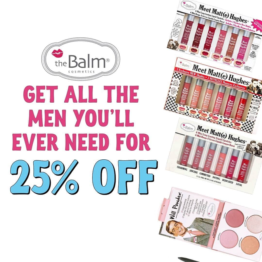 the Balmのインスタグラム：「Last chance! 25% off your favorite men from theBalm ends in a few hours 💋💋」