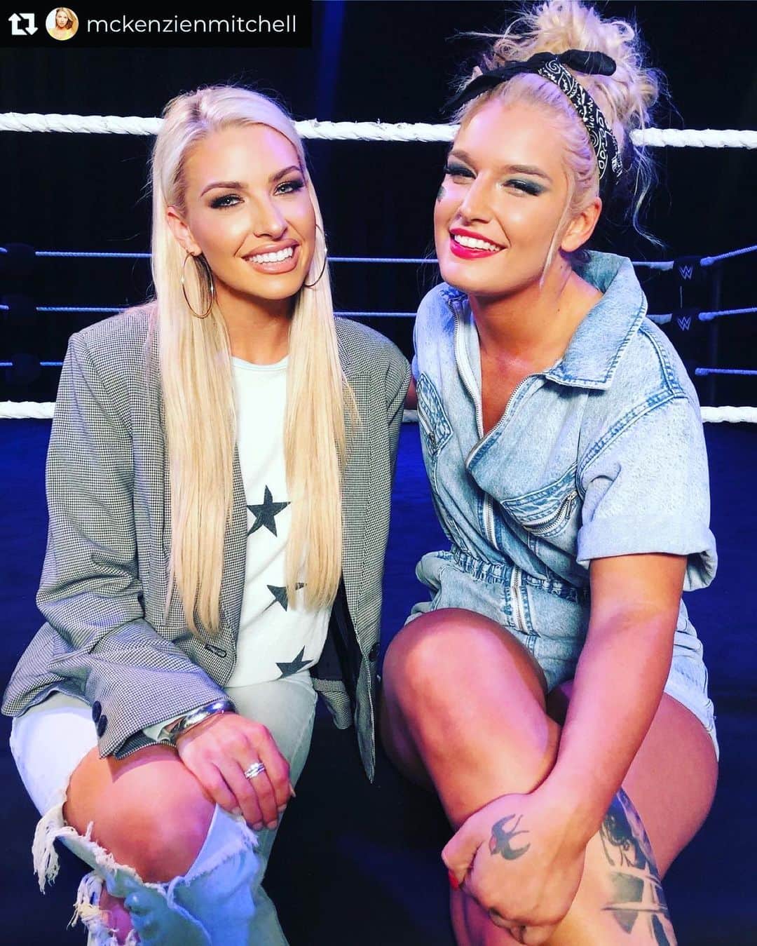 のインスタグラム：「Repost from @mckenzienmitchell • @tonistorm_ time on a wednesday morning 😎🐶 watch full interview in the link in bio #WWENXT」