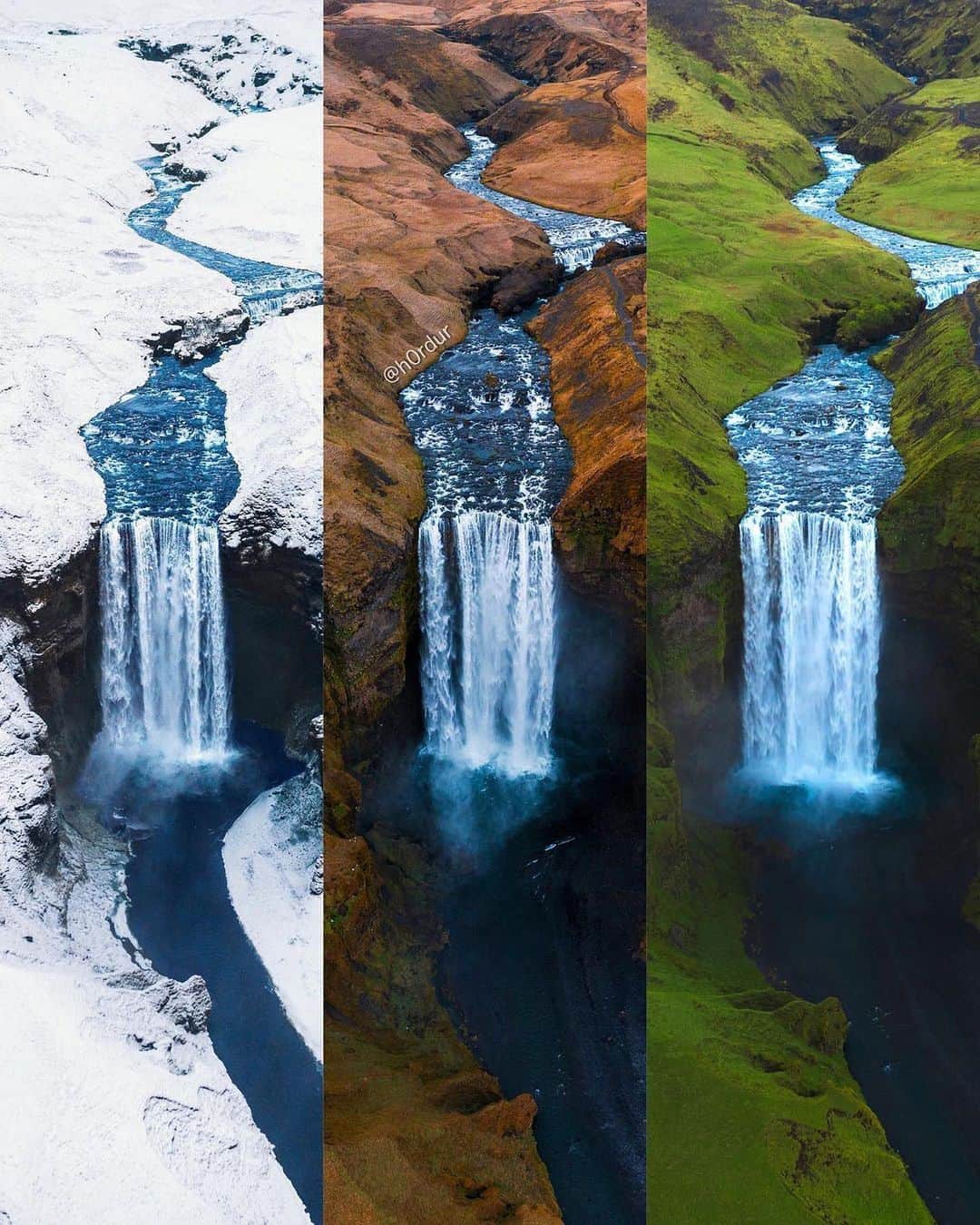 Canon Photographyさんのインスタグラム写真 - (Canon PhotographyInstagram)「The different seasons in 🇮🇸 Photography // @h0rdur Curated by @steffeneisenacher  #iceland #inspiredbyiceland #mystopover #skogafoss #aerialphotography」2月8日 8時08分 - cpcollectives
