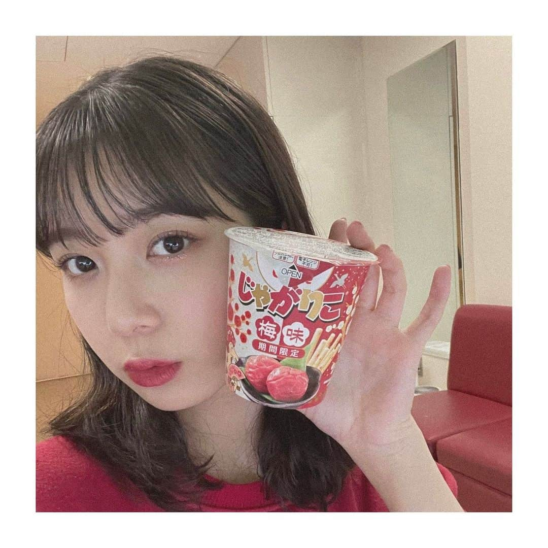 井上玲音さんのインスタグラム写真 - (井上玲音Instagram)「･ ･ 昨日と今日で梅味のお菓子食べた！ ･ 最初はじゃがりこの梅味、期間限定という文字を見て買っとこうかなって。 ･ 次にべビラーの梅味を初めて見かけて、ご縁を感じて(？) ･ #juicejuice #井上玲音」2月8日 21時15分 - rei_inoue.official