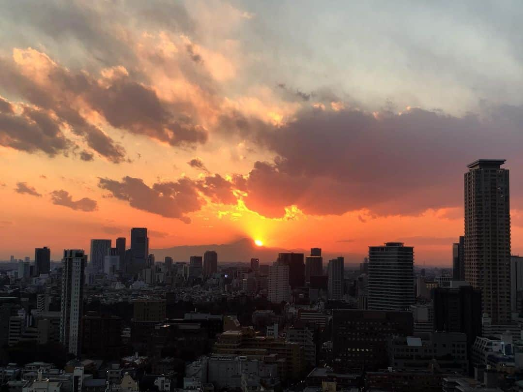 井浦新さんのインスタグラム写真 - (井浦新Instagram)「美しい夕日から目が離せない ひとときだけ慌ただしさを忘れてしまおう #夕日 #夕暮れ #黄昏 #東京」2月8日 20時16分 - el_arata_nest