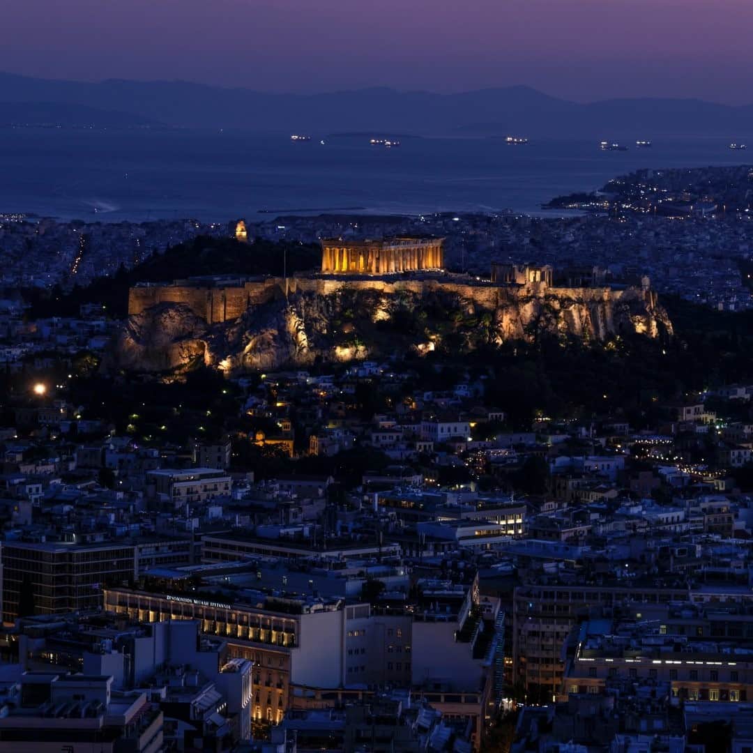 National Geographic Travelさんのインスタグラム写真 - (National Geographic TravelInstagram)「Photo by Muhammed Muheisen @mmuheisen / The fifth-century B.C. Parthenon temple is illuminated atop the ancient Acropolis, with the Saronic Gulf seen in the background, in Athens, Greece. For more photos and videos from different parts of the world, follow me @mmuheisen and @mmuheisenpublic. #muhammedmuheisen #Greece #Athens #Acropolis」2月8日 20時38分 - natgeotravel