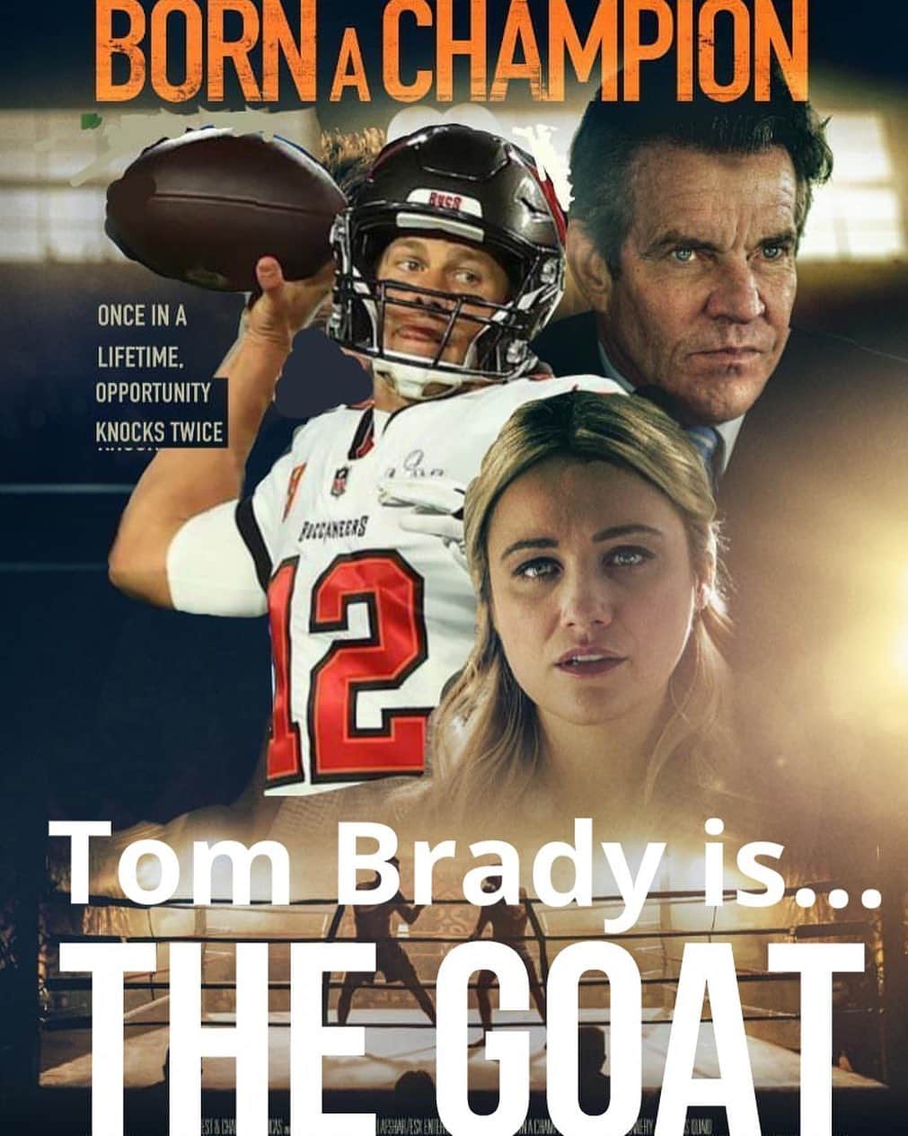 のインスタグラム：「The interesting irony about the term “born a champion” is that actually no one is. Not a single person alive. Achievements and any type of glory worthwhile will never fall into any caste system. Ever. They are only earned. And no circumstance will stifle a championship character’s climb. Tom Brady was a sixth round draft pick, whom the entire NFL felt was only the 199th best option from the entire list of prospects in the year 2000. My GOD... how wrong can an entire industry of “experts” be??? Seven Super Bowl victories later, they are all certifiable morons. Tonight, there are goat droppings all over the Tampa Bay field. It is irrefutable. What an amazing thing to witness. Tom Brady is a legend’s legend... and a goat’s goat. **PS... Congratulations Tampa Bay... and congratulations to the great state of Florida. Amazing photoshop courtesy of @theladyblood For anyone out there who has ever heard the word “no” from an expert and thought about turning around and going home... consider this man. Godspeed all! 🙏🏼」