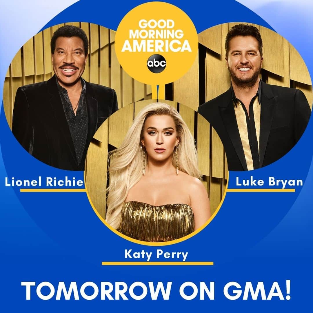 Good Morning Americaさんのインスタグラム写真 - (Good Morning AmericaInstagram)「MONDAY ONLY ON GMA! @americanidol judges @lionelrichie,  @katyperry,  and @lukebryan join us LIVE!  Tune in starting at 7am ET!  #AmericanIdol」2月8日 12時31分 - goodmorningamerica