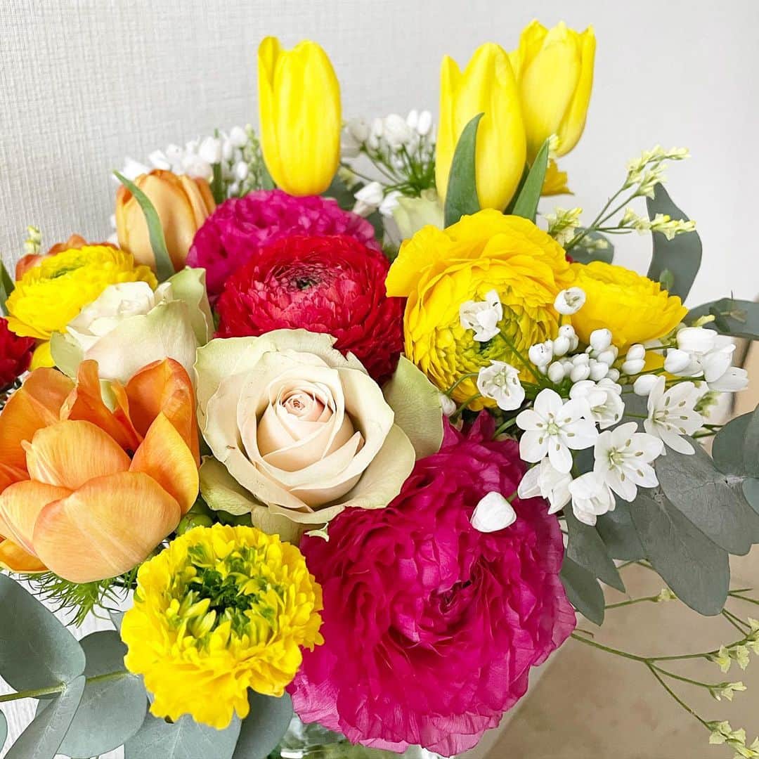 吉田美紀さんのインスタグラム写真 - (吉田美紀Instagram)「・ ・ 自分で選ぶといつも同じカラーになりがちなお花だけど いただくお花はいつもと違ってとっても新鮮･:*+. ・ そしてなんて色鮮やかでカラフル！！！˚✧₊ ・ こんなカラフルな一週間になりますように。 ・ #flowers #monday #colorful #お花 #お花のある暮らし #カラフル」2月8日 13時55分 - miki__yoshida