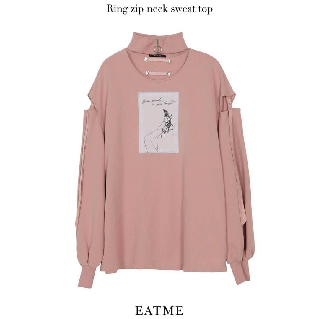 EATMEのインスタグラム：「2.8 update... #EATME #FEBRUARY  #NEW #ITEM . TOP画面のURLからEATME WEB  STOREをCHECK▶︎▶︎▶︎ @eatme_japan . 🌹リングジップネックスウェットトップ ¥8,150(＋tax) PNK.GRY.BLK ☑︎FREE ※2.9発売予定 . #EATME_CODE #eatmejapan #イートミー」