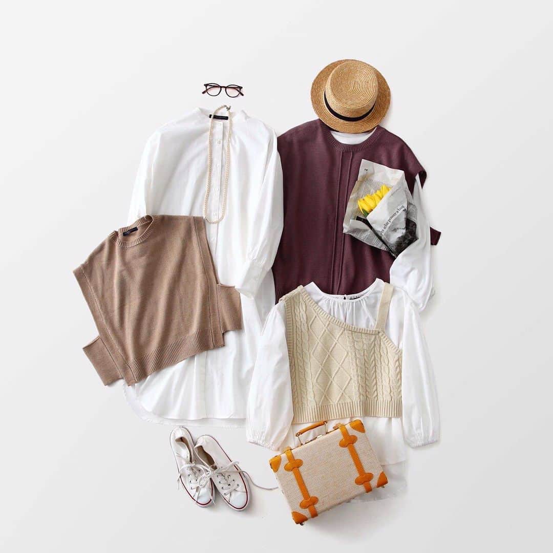 Right-onのインスタグラム：「○今流行りのトレンドアイテム○﻿ ﻿ 【women's】﻿ ﻿ ▽アシメビスチェレイヤード﻿ 品番:HSR42230075﻿ 価格:3500＋TAX﻿ ﻿ ▽シャツワンピレイヤード﻿ 品番:HR4202351094﻿ 価格:4000＋TAX﻿ ﻿ ▽ニットベストレイヤード﻿ 品番:RM4202542073﻿ 価格:4,000＋TAX﻿ ﻿ ﻿ ﻿ ﻿ ﻿ #righton #right_on #ライトオン ﻿ #2021#newcollection﻿  #bottom #tops ﻿ #fashion」