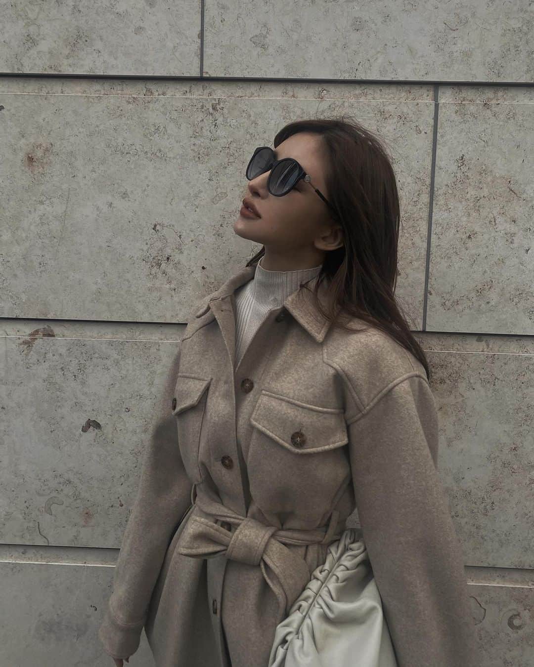 小原優花のインスタグラム：「It was still cold😶🍃  #coordinate #outfit」